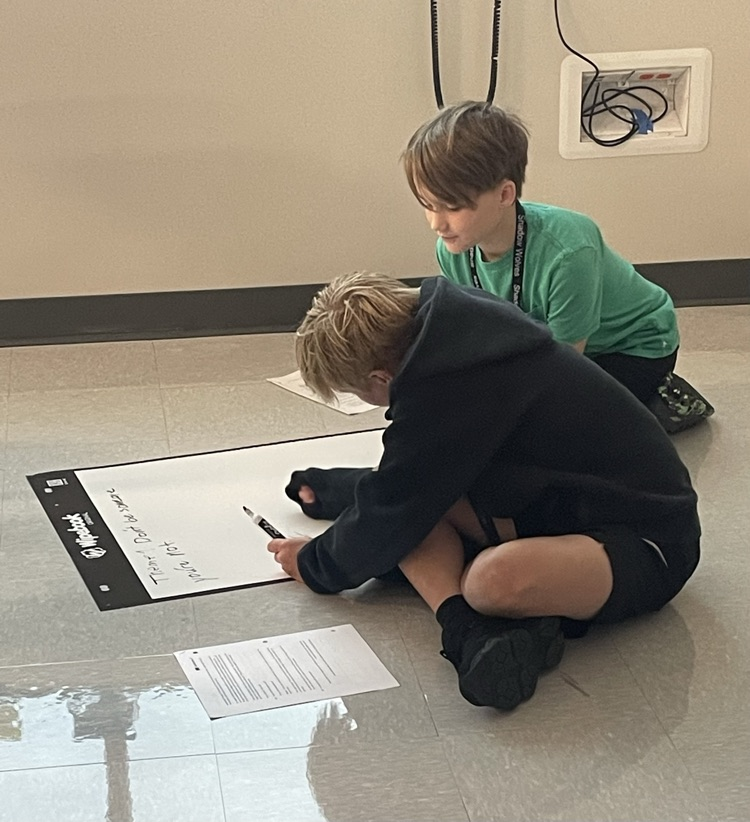 students working in class