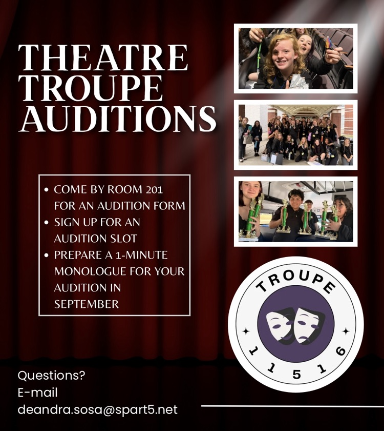 theatre troupe audition information flyer 