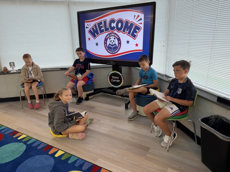 students reading in the library 