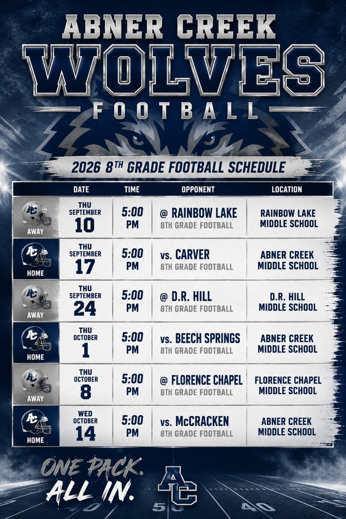 8th grade football schedule