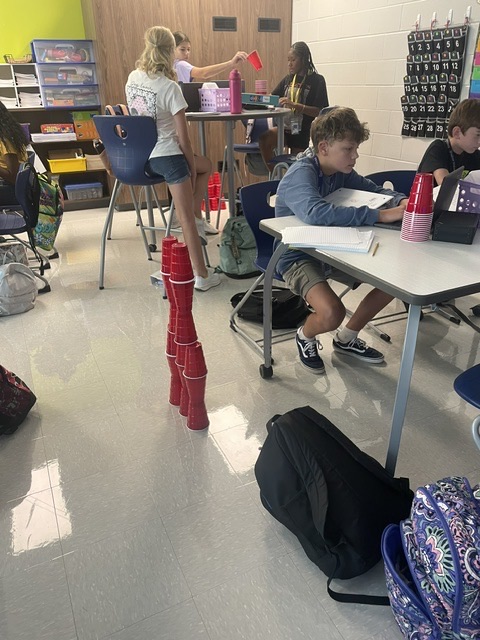 kids stacking cups