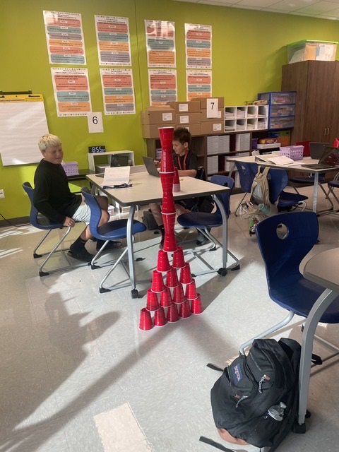 kids stacking cups