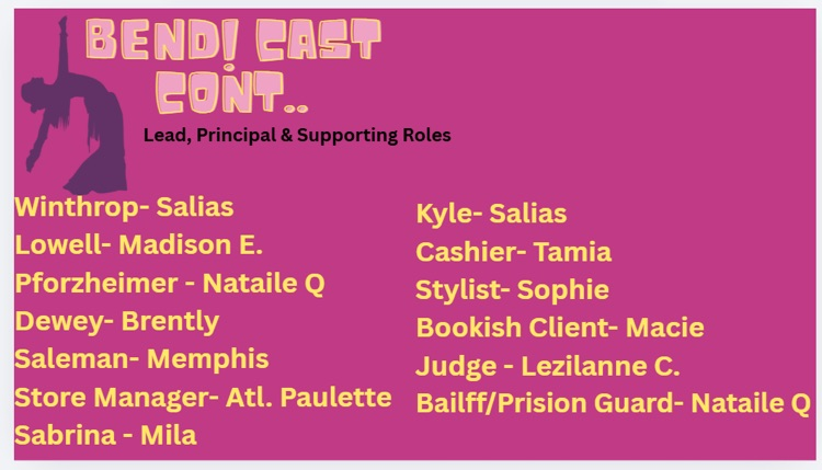 casting info with student names 