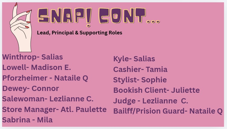 casting info with student names 