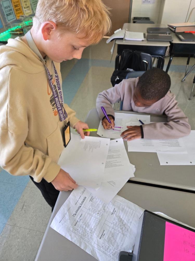 students working 