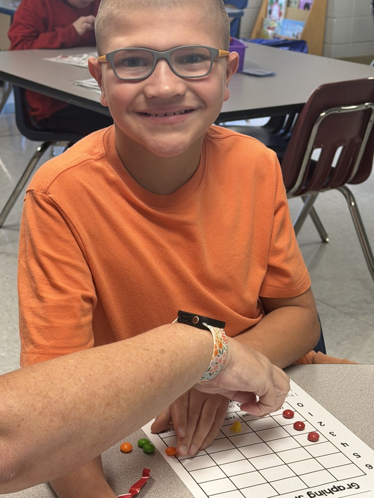 students Using skittles to understand bar graph