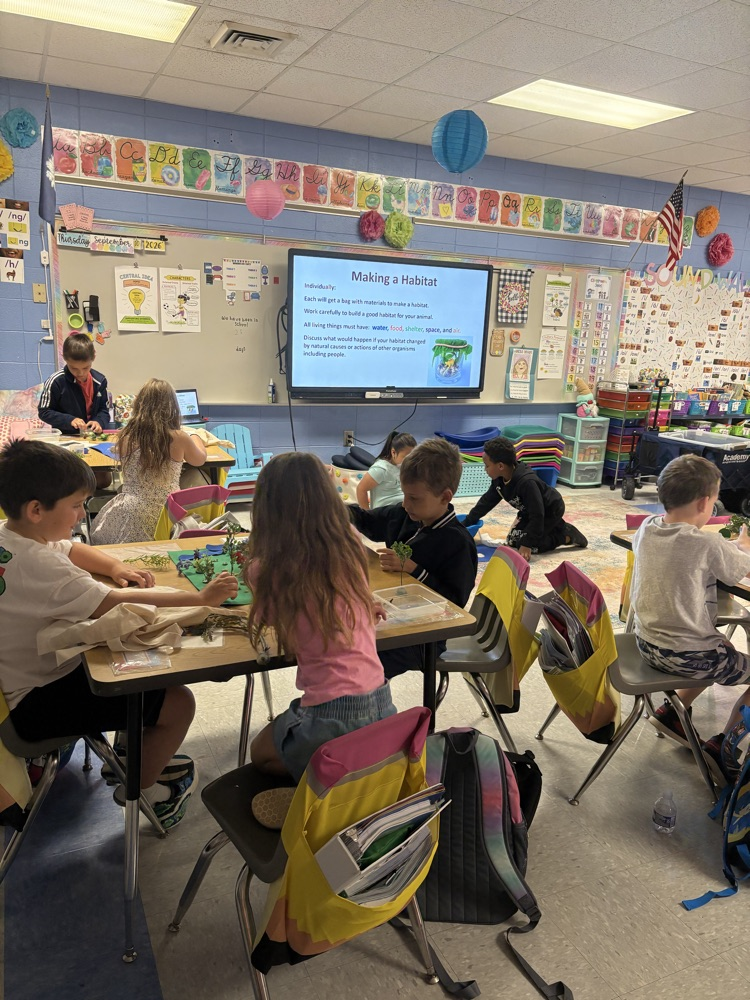 children working in class