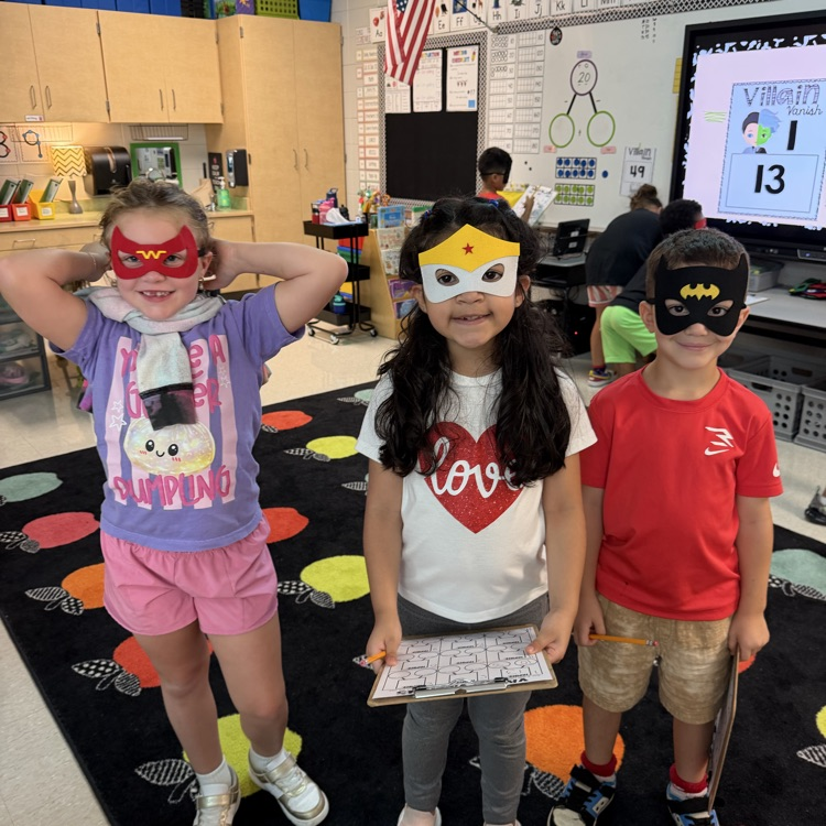 picture of super hero math activity
