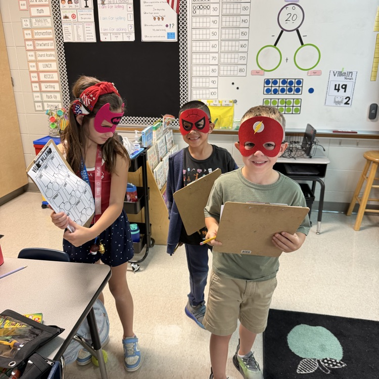 picture of super hero math activity