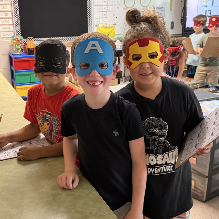 picture of super hero math activity