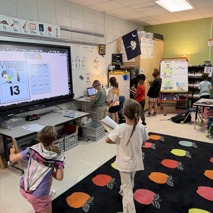 picture of super hero math activity