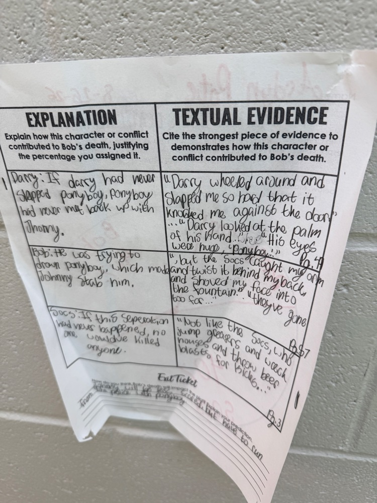student work hanging in the hallway