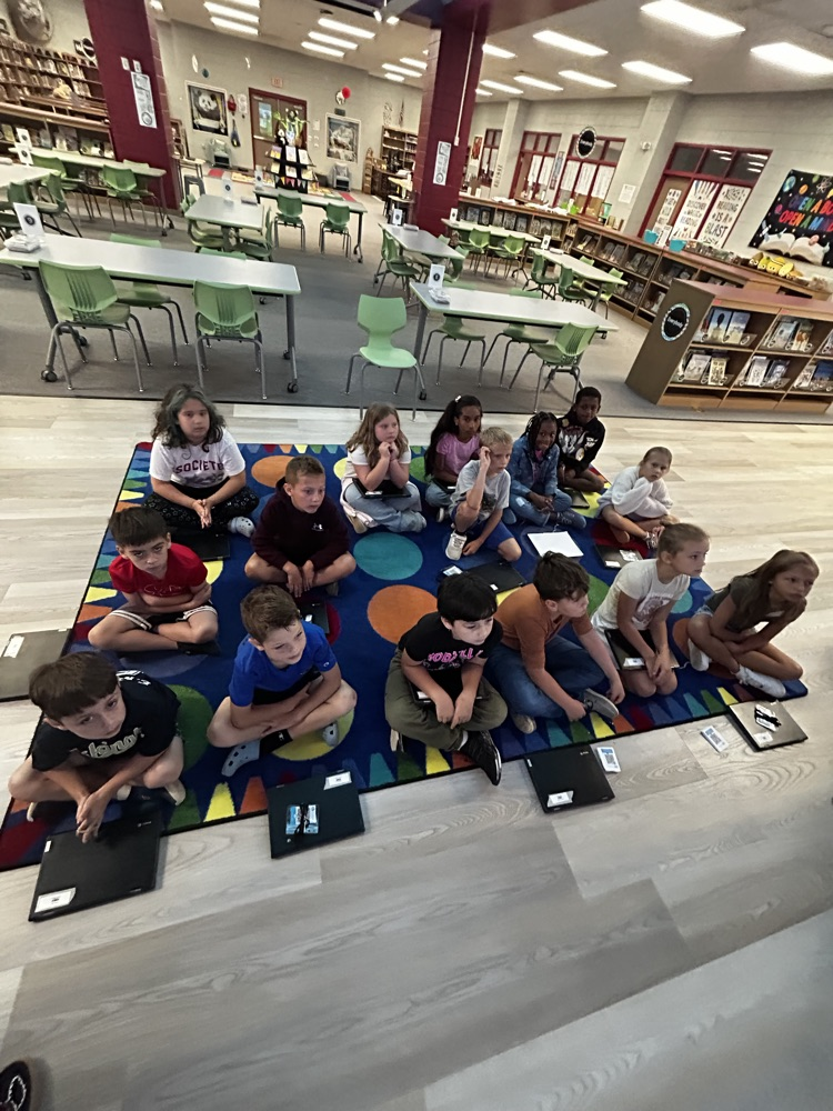 students in the library