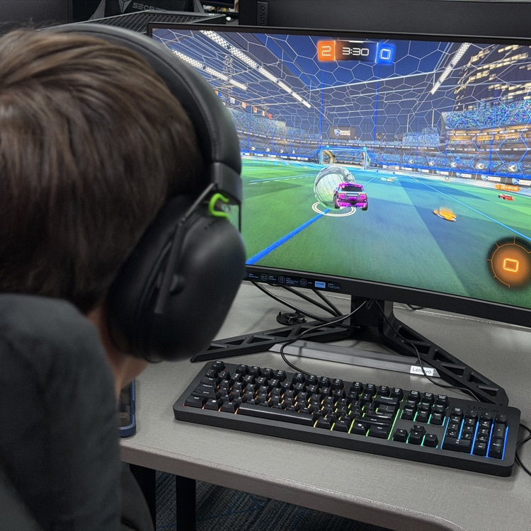 student on computer