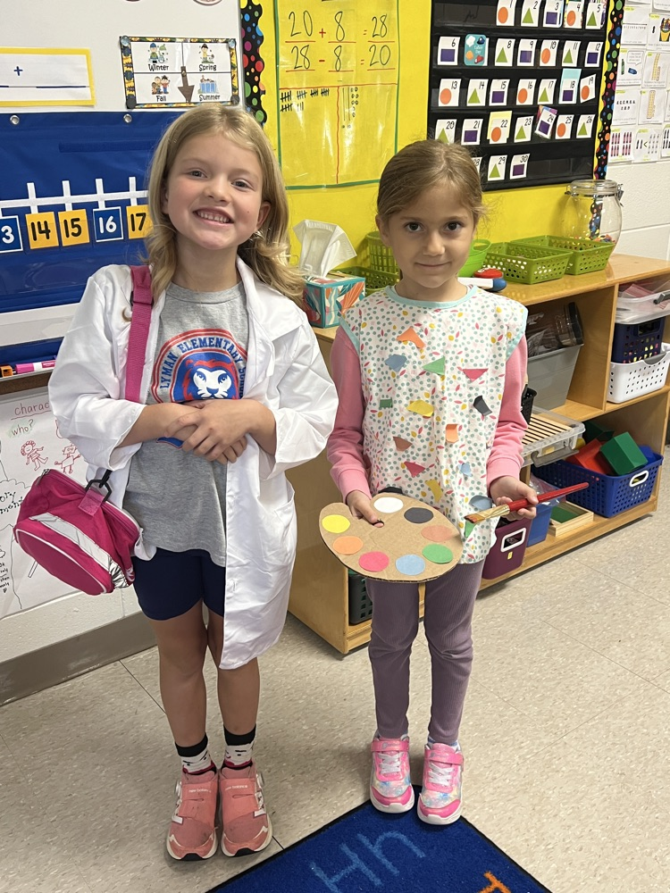 students dressed for career day