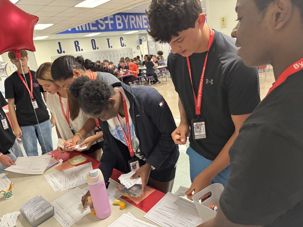 students participating in avid lunch activities