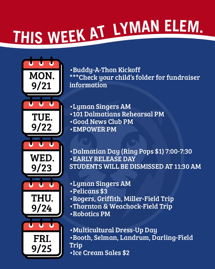 schedule September 21-25