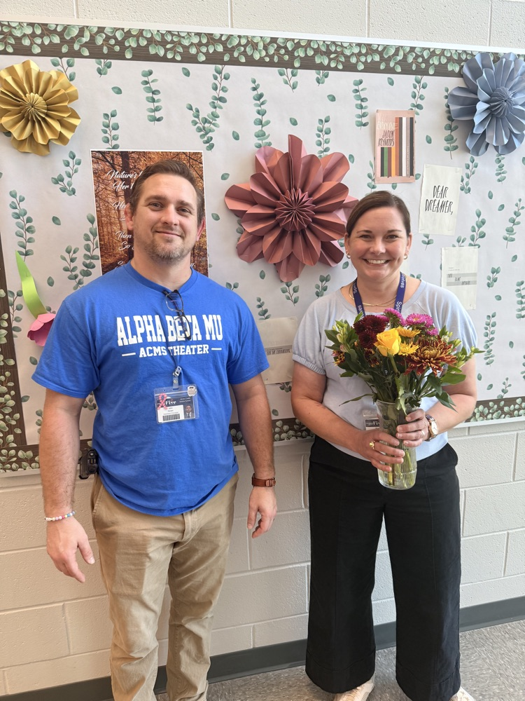 teacher with flowers
