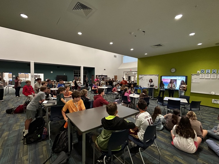 students in the library