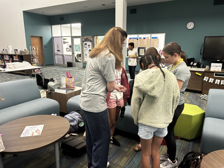 students in the library