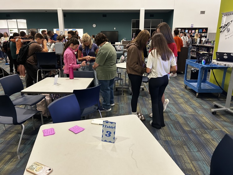 students in the library