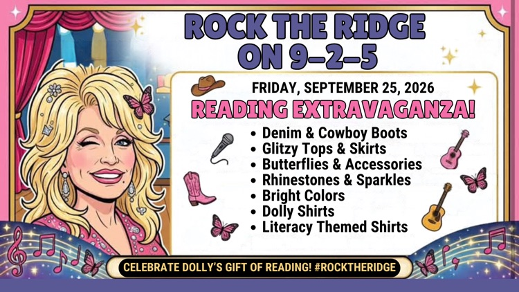 wear sparkles, western wear, butterfly theme, bright colors, or reading related t-shirts to celebrate Dolly Parton.