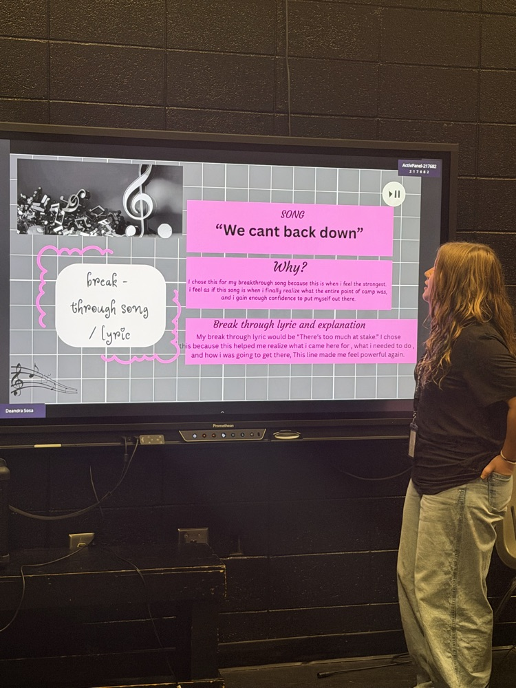 student presenting