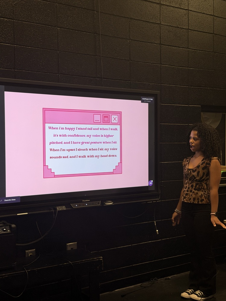 student presenting