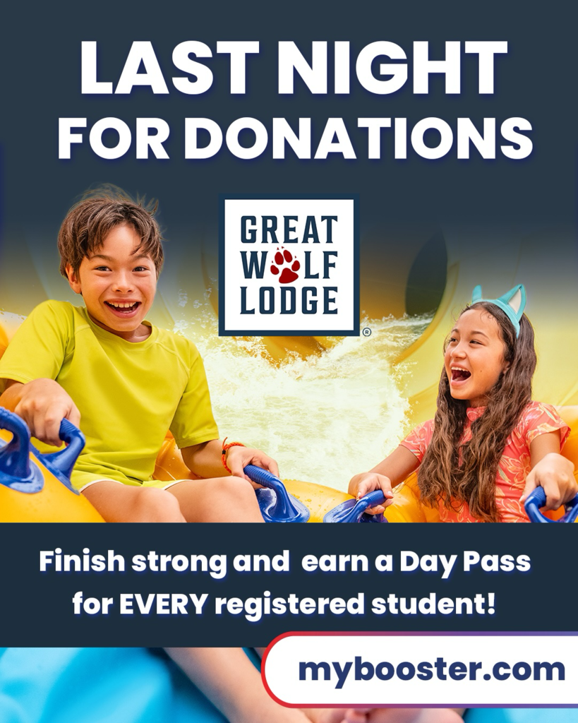 last night for donations and two children playing at a water park