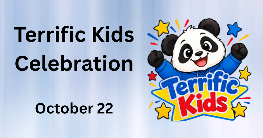 terrific kids celebration with picture of a panda