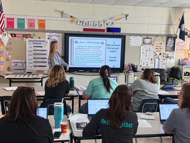 teacher presenting