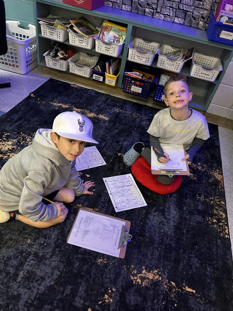 third grade students working in the classroom
