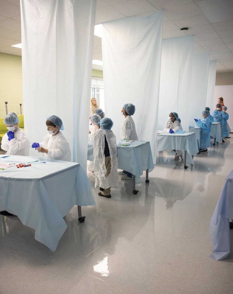 students in surgery classroom