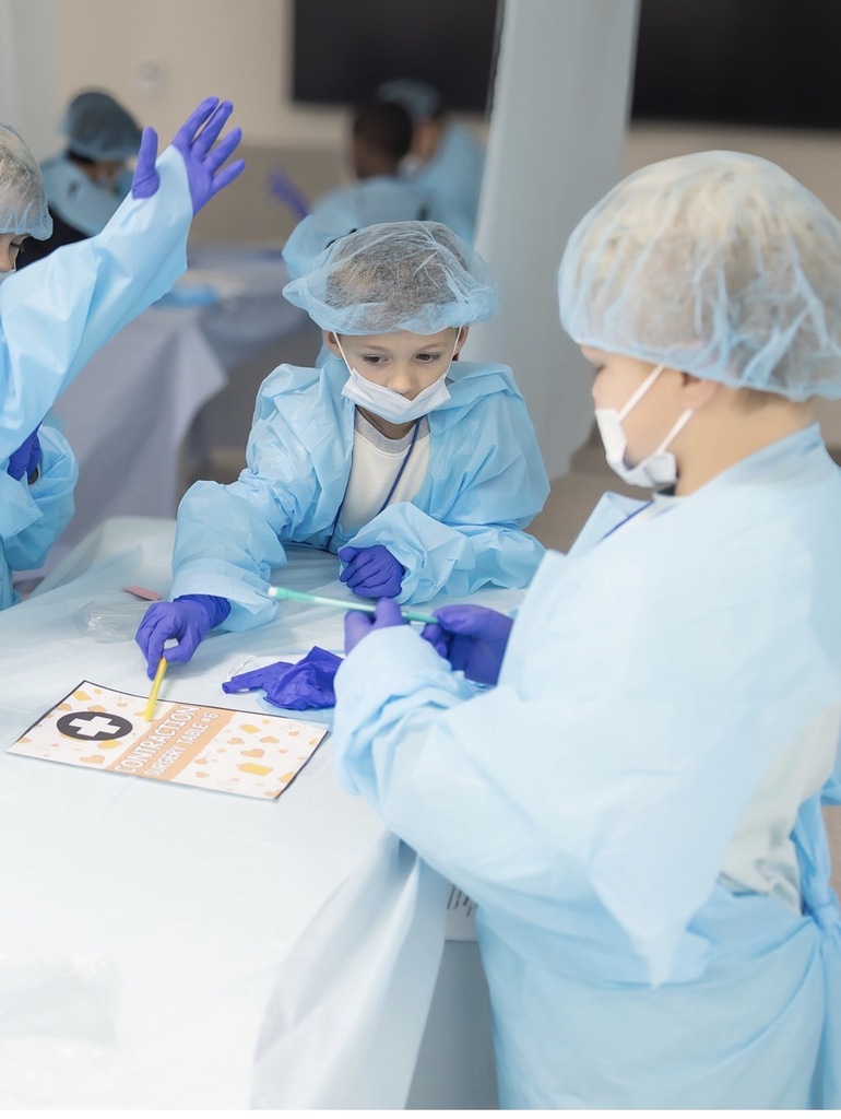 students in surgery classroom
