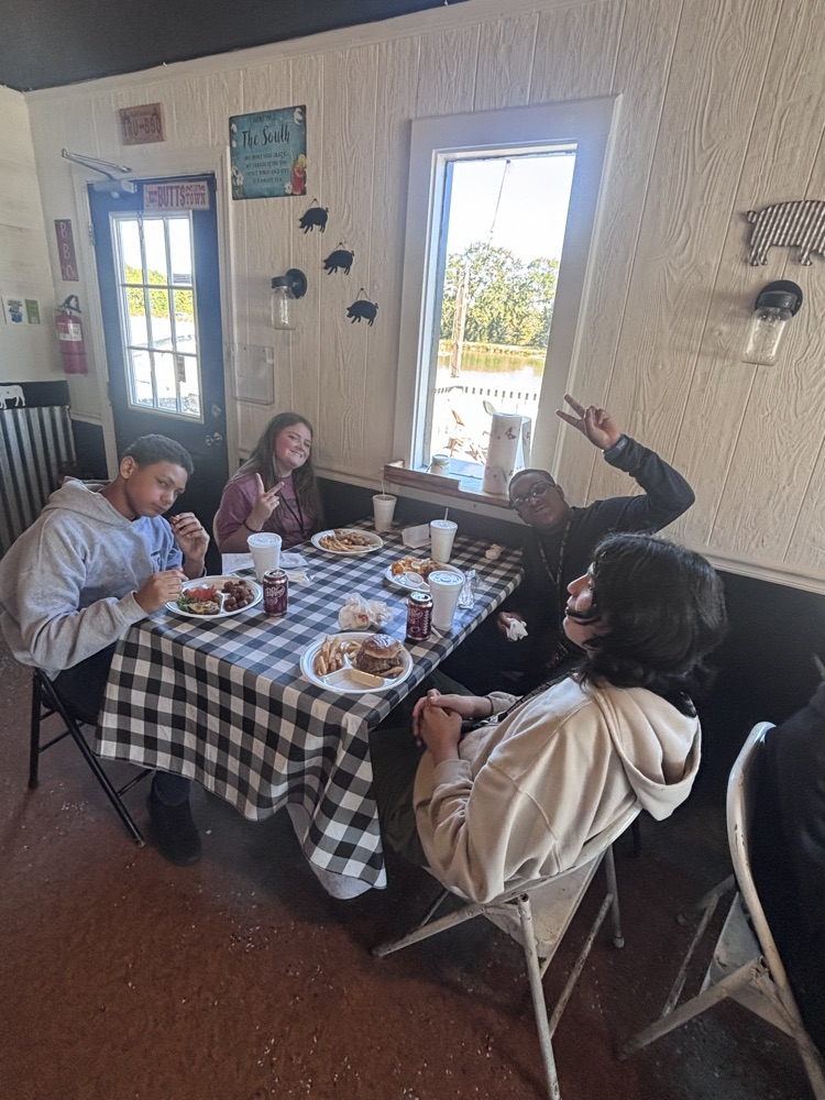 students at a table