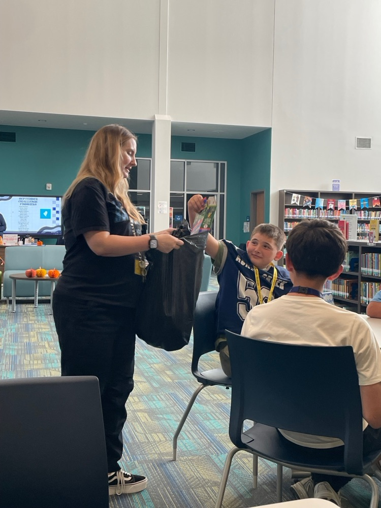 students in the library