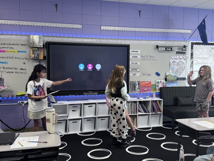 students presenting in class