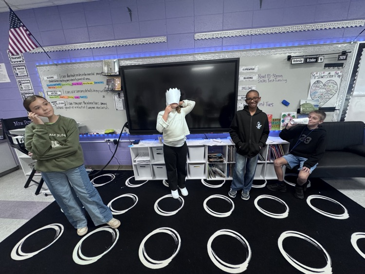 students presenting in class