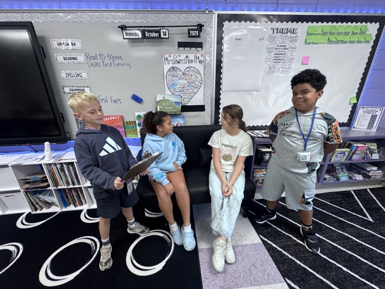 students presenting in class