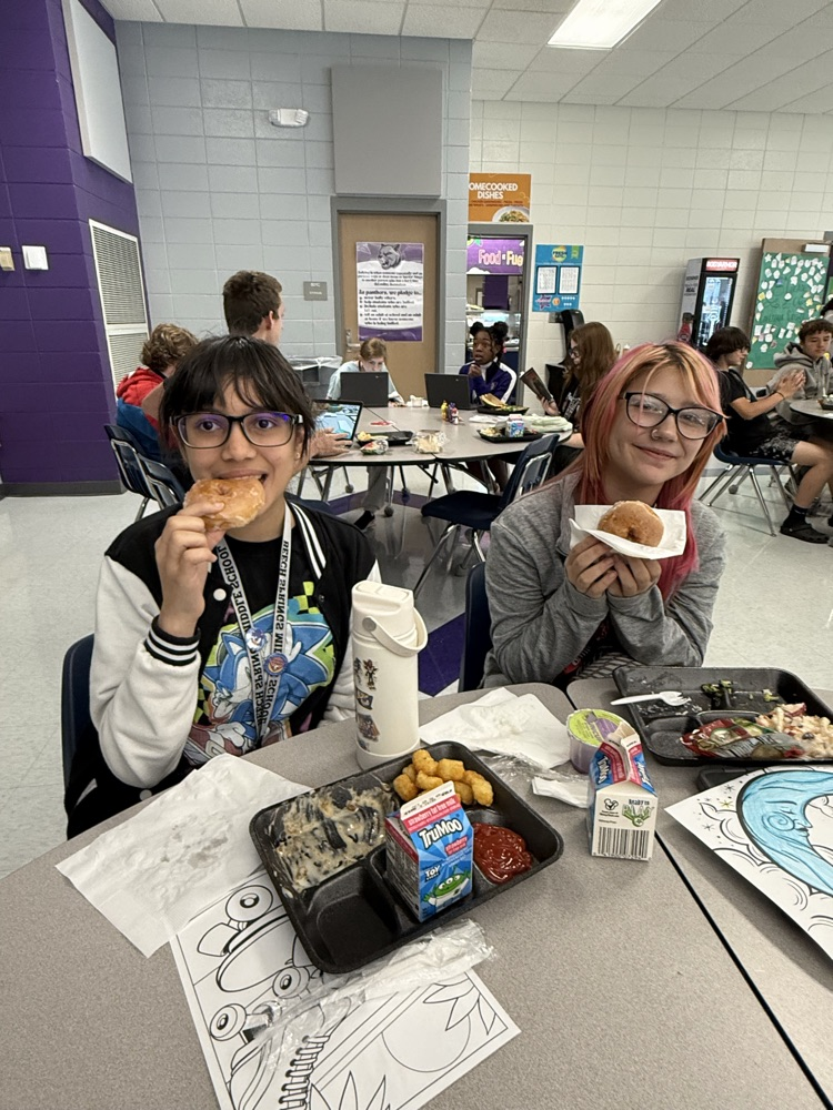 students with donut 