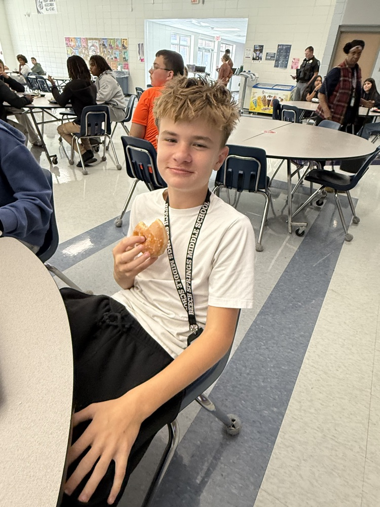 student with donut 