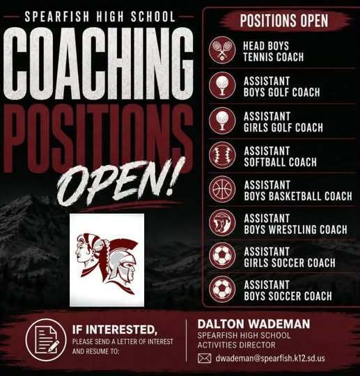 Coaching Positions Available - Spearfish High School