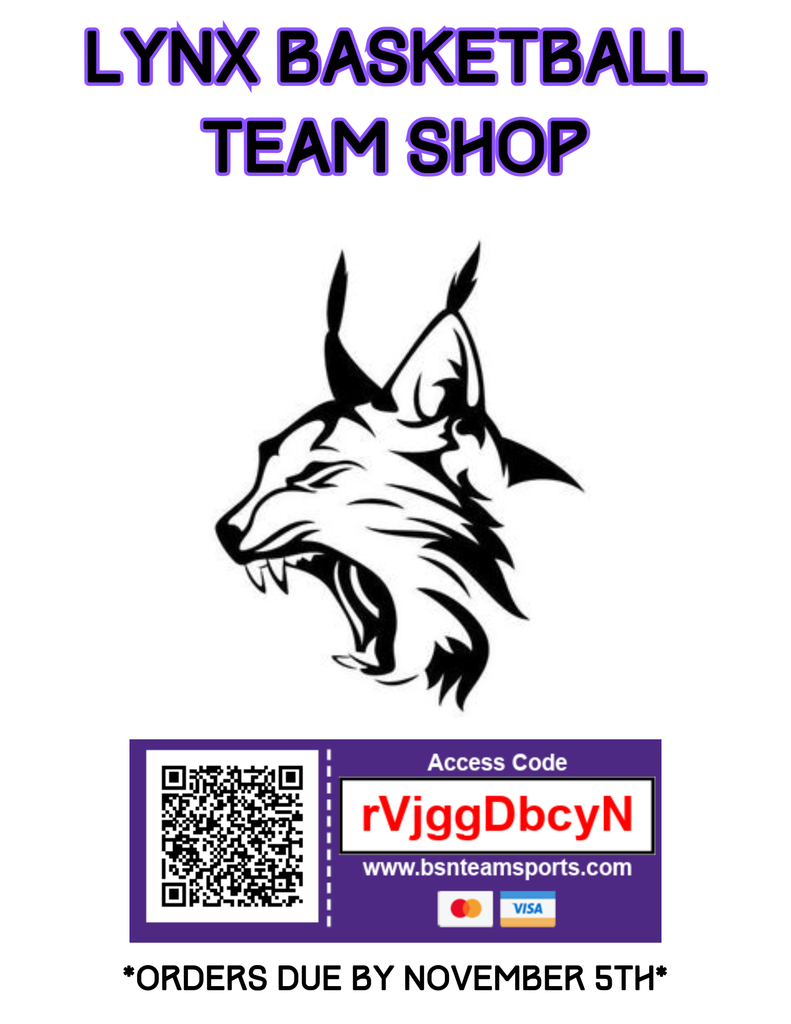 Lynx Basketball TEAM Shop - Orders due Nov. 5th