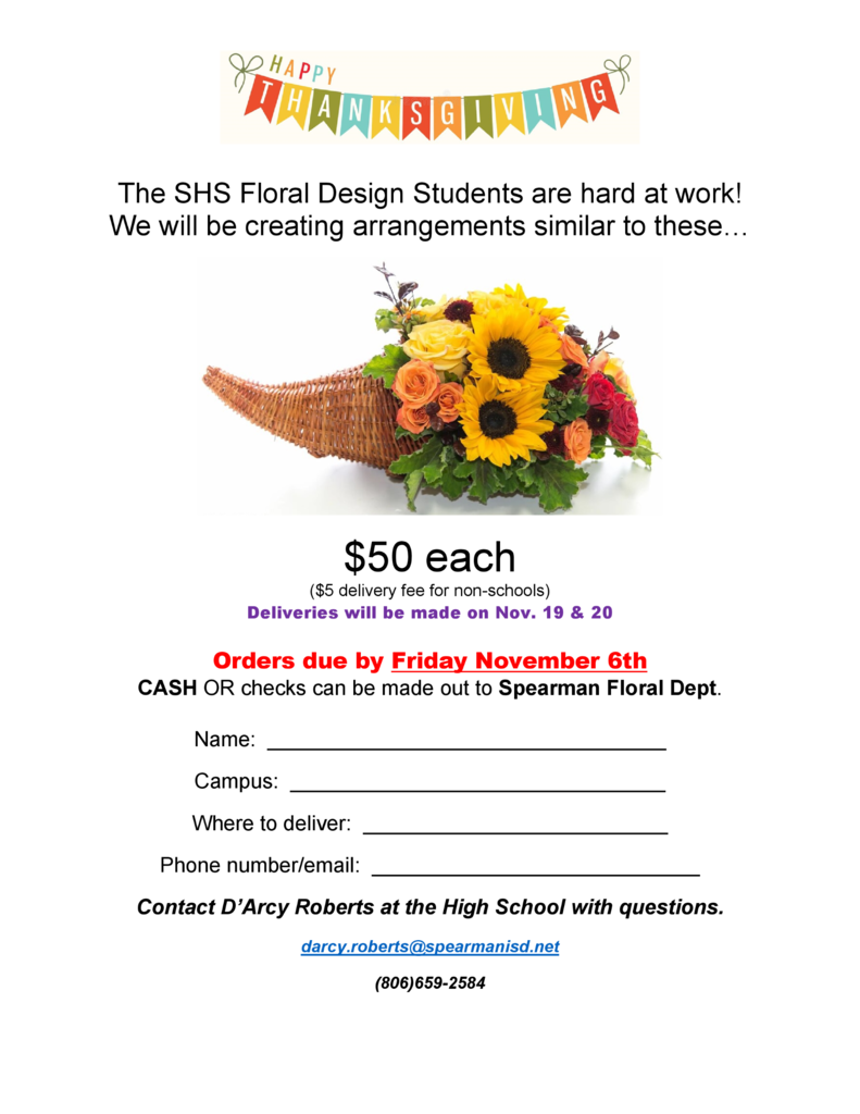 Floral Design Cornucopia Fundraiser