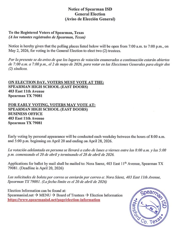 Notice of Election