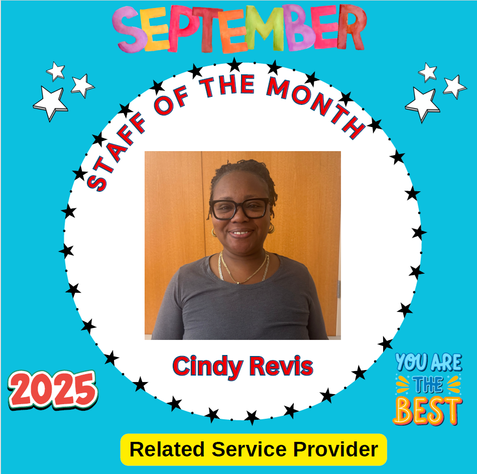 Early Learning Center September Related Service Provider of the month Cindy Revis