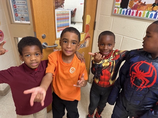 Students dressed up for Halloween.