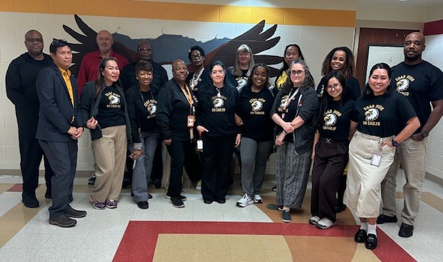 Independence Elementary School Staff in their School T-Shirt