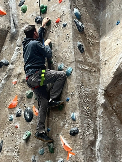 Photo of Independence student rock climbing