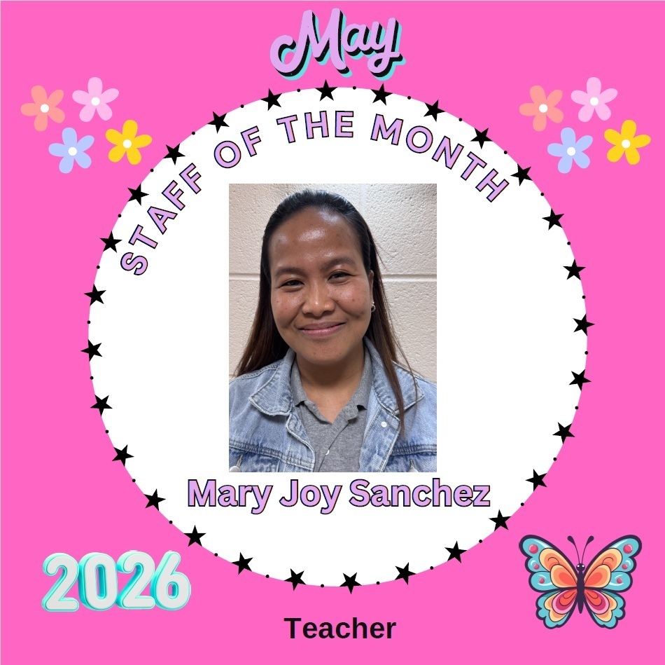 ELC Staff of the Month for May - Mary Joy Sanchez